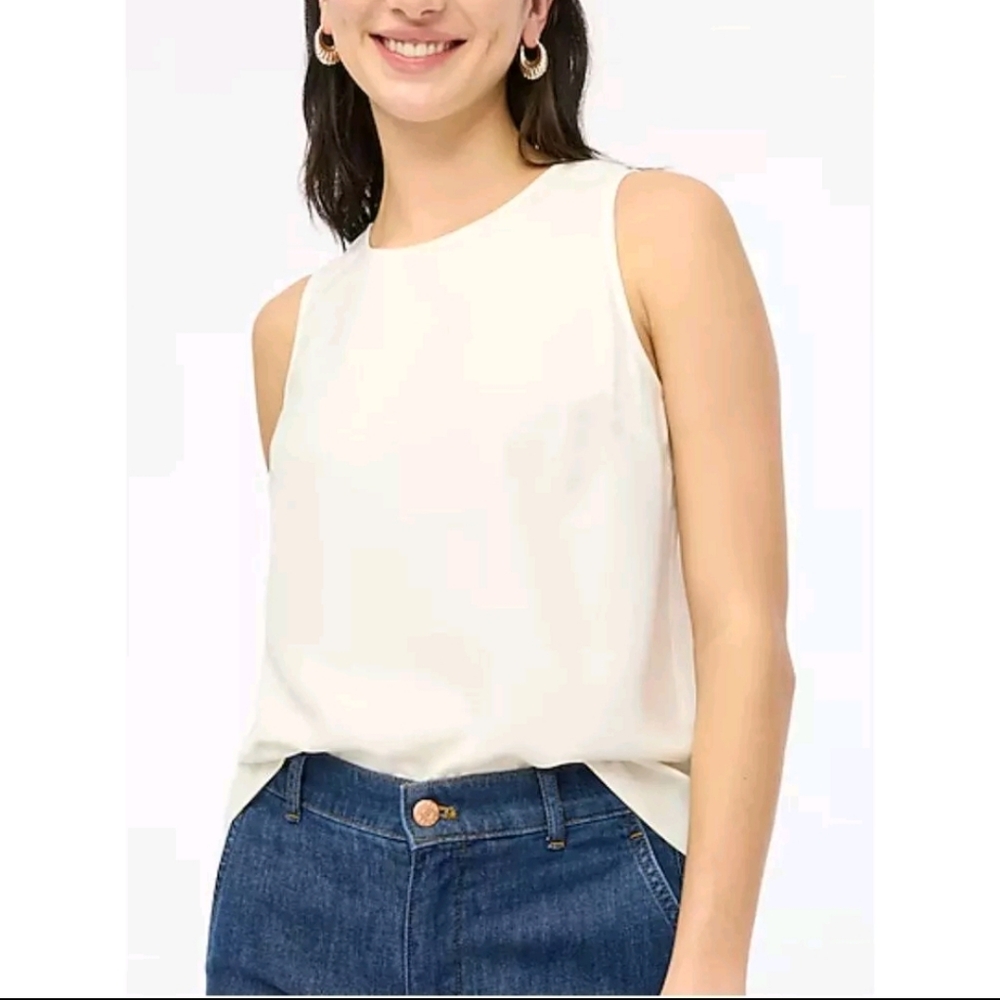 NWT J.Crew Sleeveless Button-Back Shell Blouse Size XS
